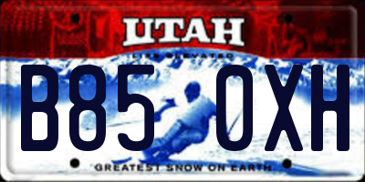 UT license plate B850XH