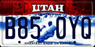 UT license plate B850YQ