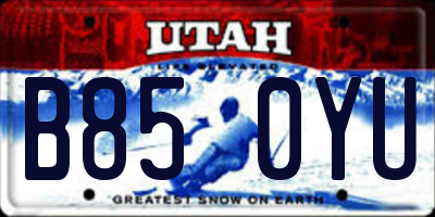 UT license plate B850YU