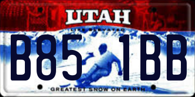 UT license plate B851BB