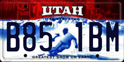 UT license plate B851BM
