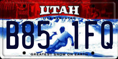UT license plate B851FQ