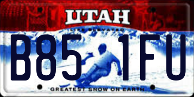 UT license plate B851FU