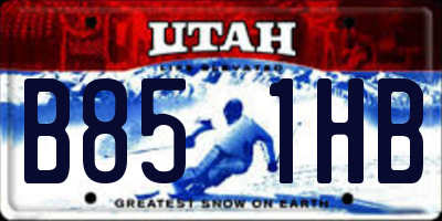 UT license plate B851HB