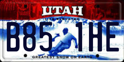 UT license plate B851HE