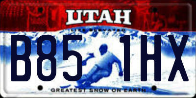 UT license plate B851HX