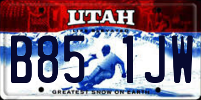 UT license plate B851JW