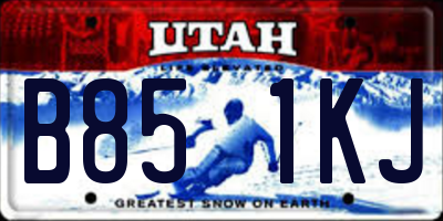 UT license plate B851KJ