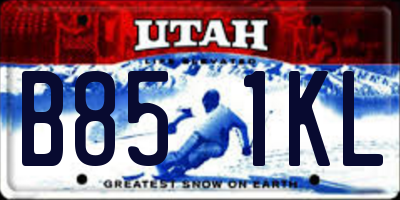 UT license plate B851KL