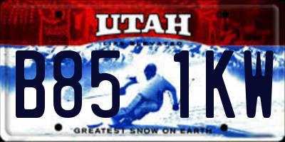 UT license plate B851KW
