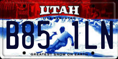 UT license plate B851LN