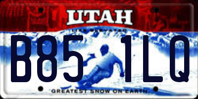 UT license plate B851LQ