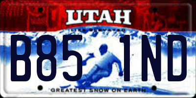 UT license plate B851ND