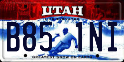 UT license plate B851NI
