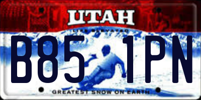 UT license plate B851PN