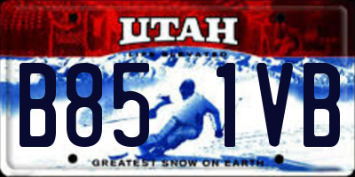 UT license plate B851VB
