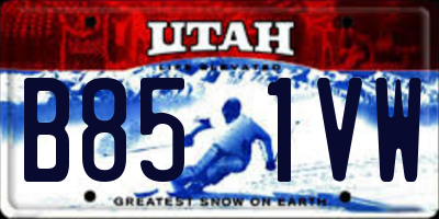 UT license plate B851VW