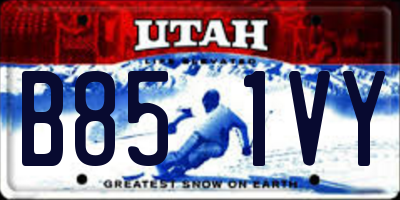 UT license plate B851VY