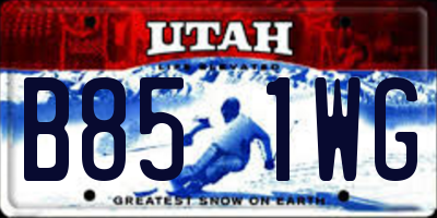 UT license plate B851WG