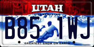 UT license plate B851WJ