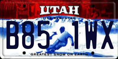 UT license plate B851WX