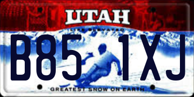 UT license plate B851XJ