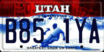 UT license plate B851YA