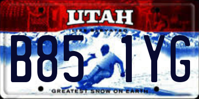 UT license plate B851YG