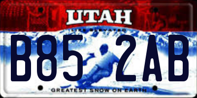 UT license plate B852AB