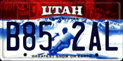 UT license plate B852AL