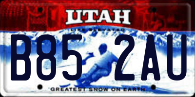 UT license plate B852AU