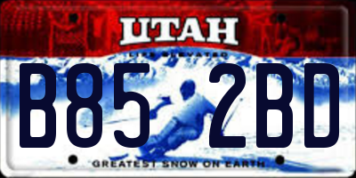 UT license plate B852BD
