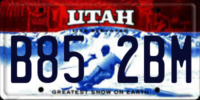 UT license plate B852BM