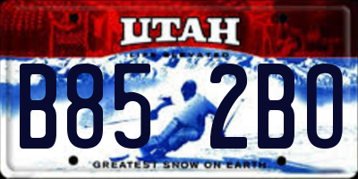 UT license plate B852BO