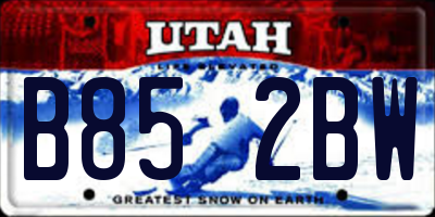 UT license plate B852BW