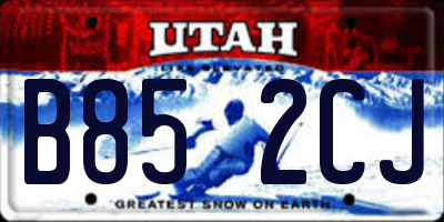 UT license plate B852CJ