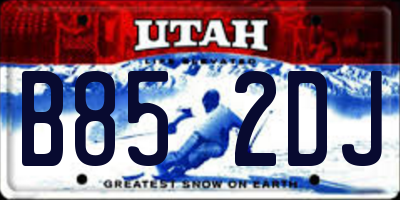 UT license plate B852DJ