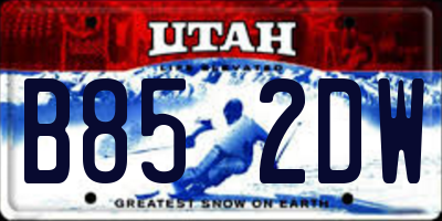 UT license plate B852DW