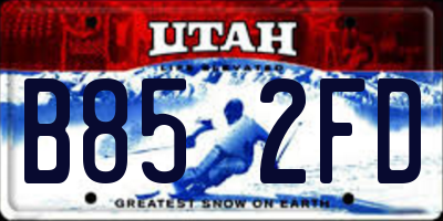 UT license plate B852FD