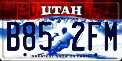 UT license plate B852FM