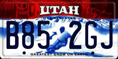 UT license plate B852GJ