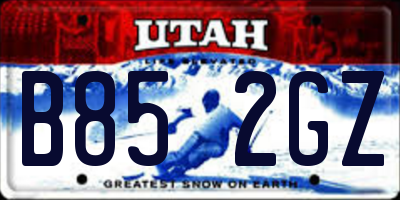 UT license plate B852GZ