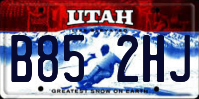 UT license plate B852HJ