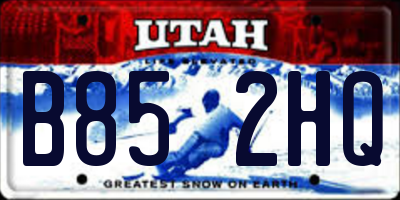 UT license plate B852HQ