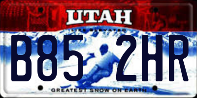 UT license plate B852HR