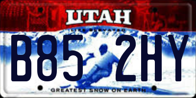 UT license plate B852HY