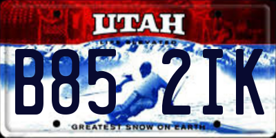 UT license plate B852IK