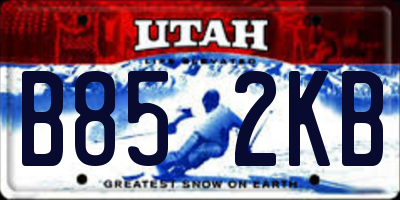 UT license plate B852KB