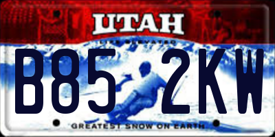 UT license plate B852KW