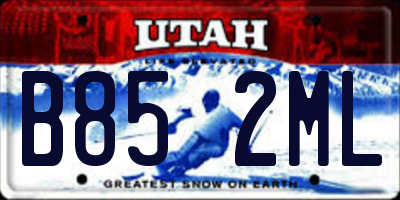 UT license plate B852ML